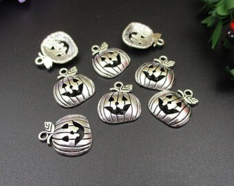 10PCS,18x16mm Silver Pumpkin Charms DIY Supplies-p1007