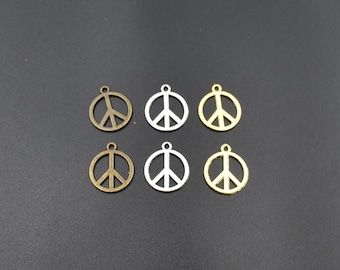 20Pcs 16x14mm Peace Charms 3 Colors Available-p1771