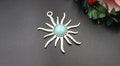 Finished Turquoise Bezel,Sun Charms,Necklace Pendant-B3016