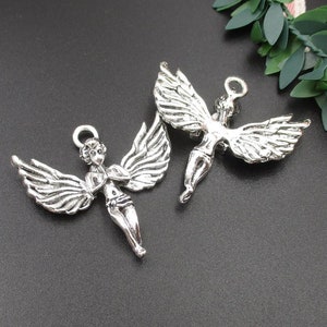 2PCS,43x40mm Silver Angel Charms-p2412