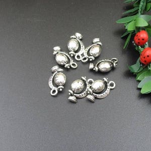 10PCS 19x13mm Silver Globe Charms,Globe Pendants-p1049-B