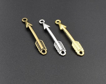 10Pcs 37×7mm Arrow Connector Charms 3 Colors Available-p1041