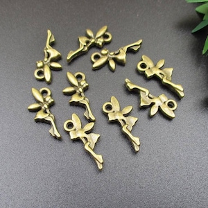 20PCS 8x19mm Bronze Angel Charms-p1408