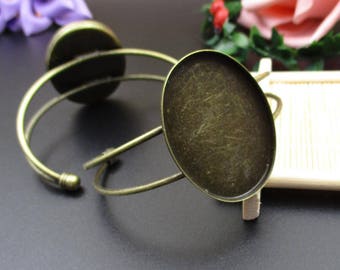 30x40mm Oval Bronze Bangle Base Bracelet,Bangle Blank-B2215