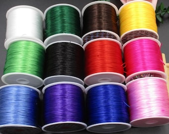 0.5mm Elastic Cord: High Stretch DIY Jewelry String - 12 Colors