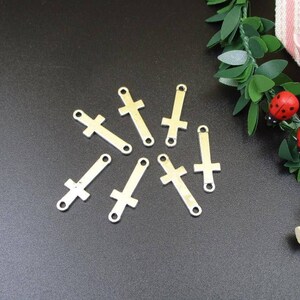 20PCS 25x10mm Smooth Cross Charms,Cross Connectors,Antique Silver Tone-p1578-B