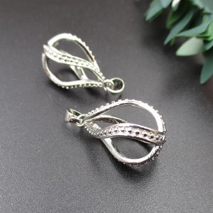 2Pcs 10×22mm Teardrop Cage Pendant,Cage Charm for 8mm Pearls or Gemstones-p1479