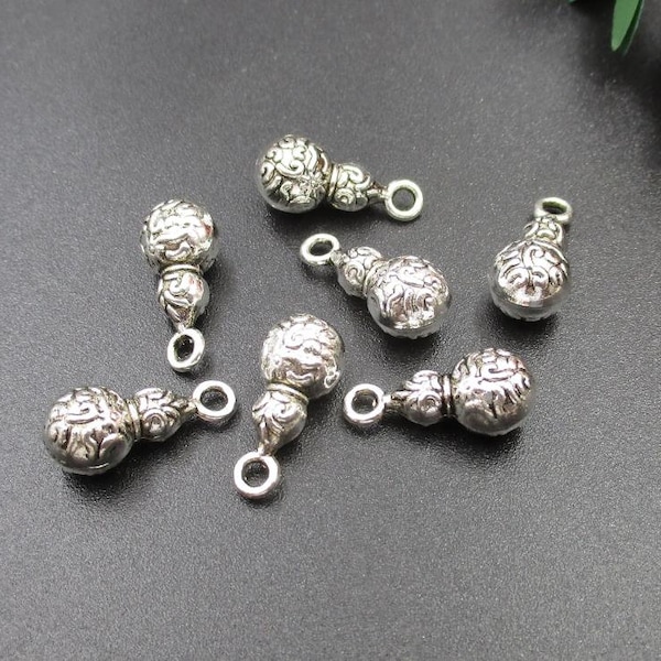 10Pcs 17x8x8mm Silver Gourd Charms-p2027-B