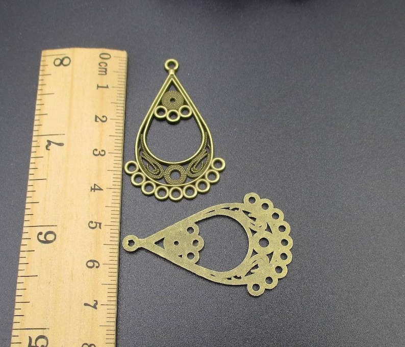 10Pcs 43x25mm Bronze Necklace Connecting Material,Vintage Style Connectors,Multiple Loops-p1953