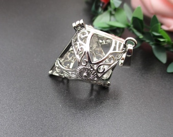 1Pcs 21×21×31mm Cone Cage Pendant,Fitting 14-16mm Beads-p1964-B
