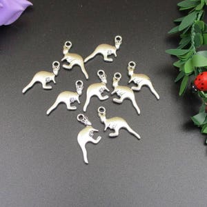 10Pcs 21×19mm Silver Kangaroo Charms - p1672