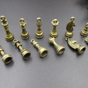 Freedom Choose! Antique Bronze International Chess Charms,3D Charms-p1058-A