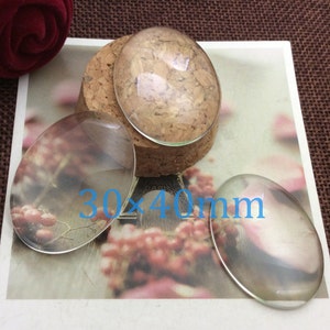 Wholesale 100pcs 30*40mm Clear Oval Magnifying Dome Cabs - For Cameo Pendants, Photo Jewelry, Rings Necklaces-c3040