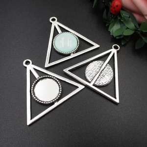 10 Stück 16 mm Cabochon Basis Einstellung, Dreieck Charms Antik Silber Tone-b2241-B
