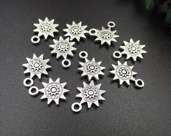 10PCS,15x12mm Silver Sun Charms-p1972
