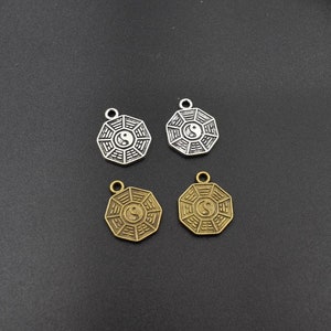 10 Tai Chi Pendants 16x12mm Taoism Eight Diagrams Charms,2 Colors Available-p2628