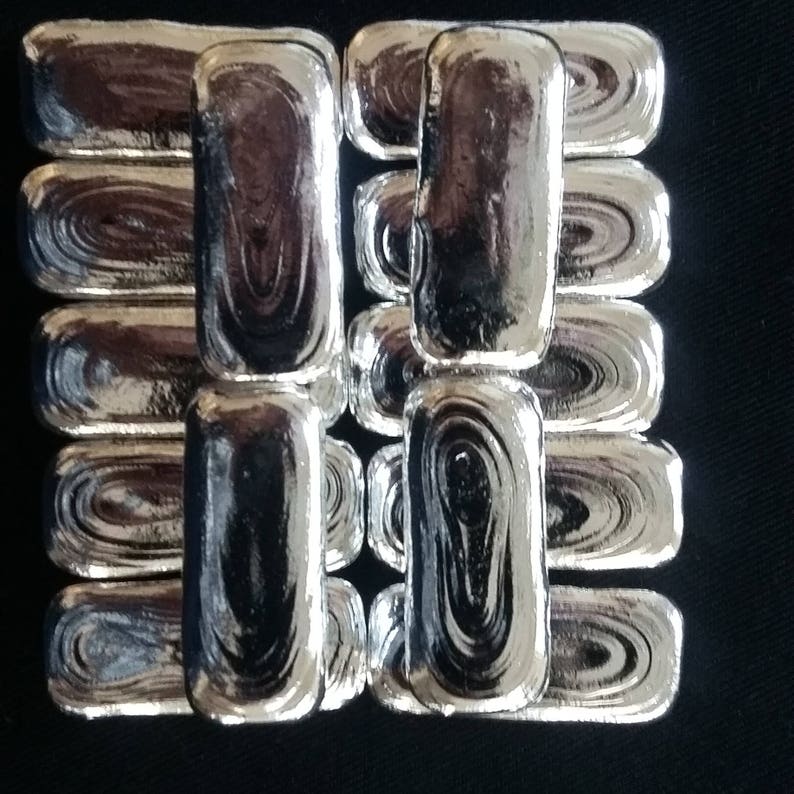 Hand Poured Silver Bar From Silver Bullion  One Troy Ounce of image 1