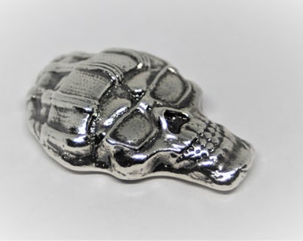 Five Ounce Silver Bullion Hand Poured Silver Bar Silver Skull .999 Silver Bar Silver by GratefulEnterprises (#4 in squad)