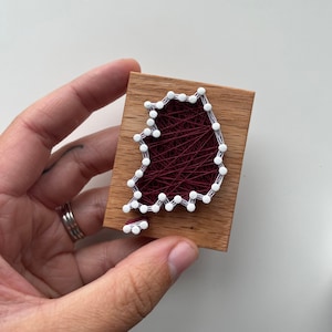 South Korea Mini Country Magnet// Customizable// String Art// Handmade// Wooden Magnets