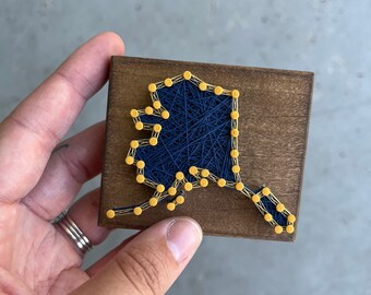 Alaska State Magnet// Customizable// String Art// Handmade// Wooden Magnets