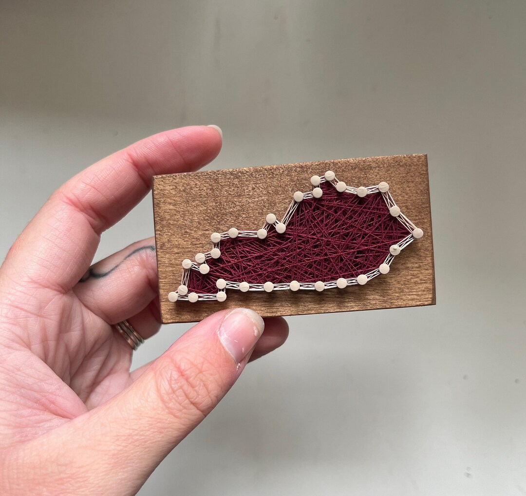 Kentucky State Magnet// Customizable// String Art + Painted// Handmade ...