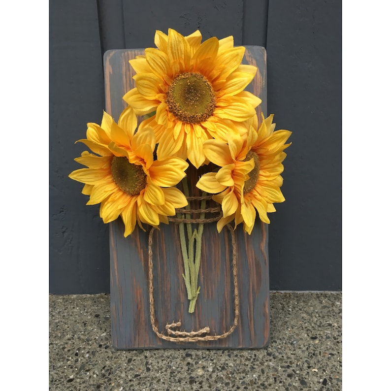 Sunflowers in Mason Jar// Flower Bouquet// Mother's Day Etsy