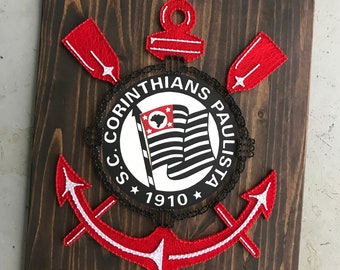 S.C. Corinthians Paulista Soccer Team Logo// String Art// Painted