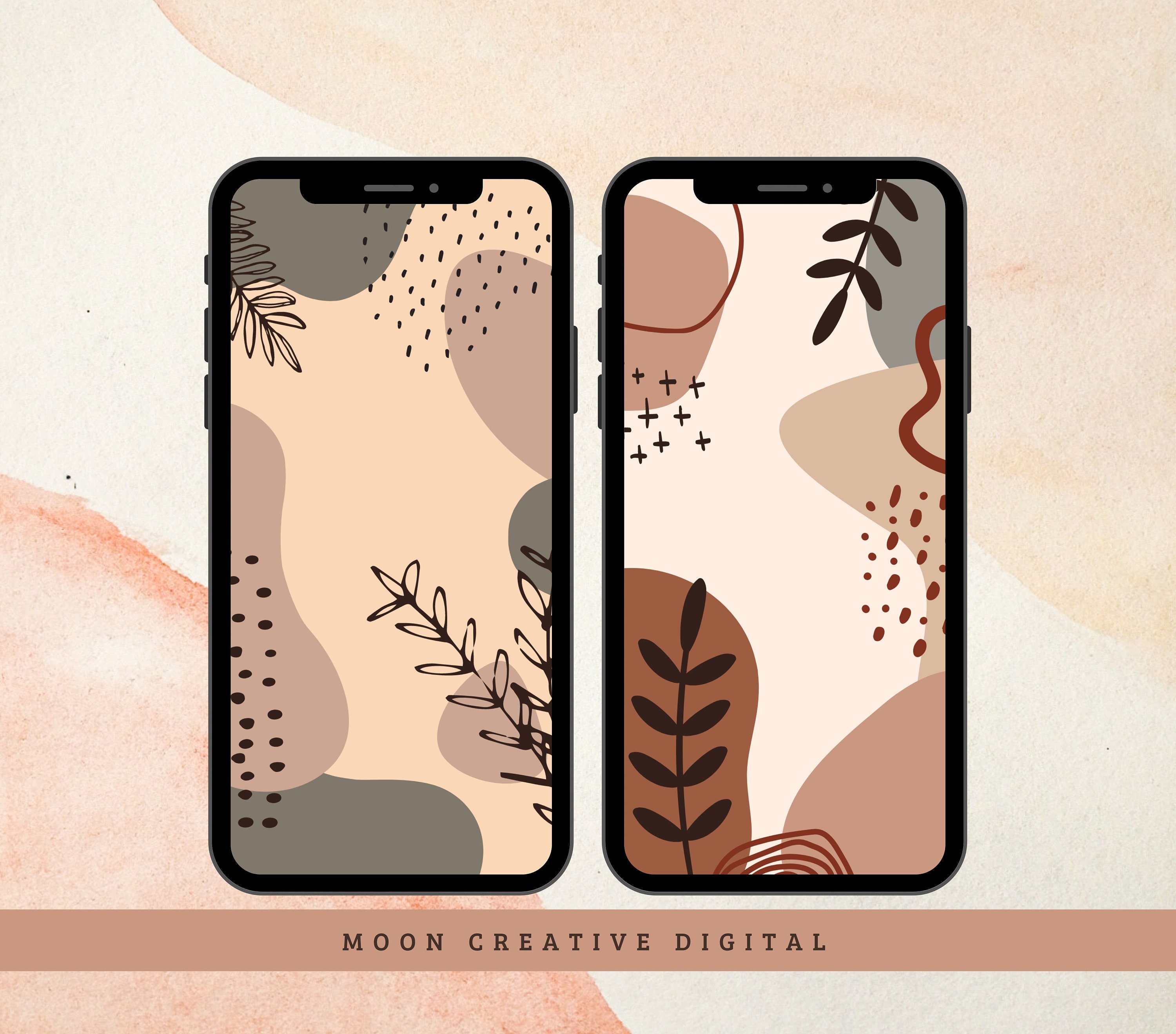 Abstract aesthetic backgrounds of landscapes Earthy tones pastel tones  Bohostyle wall decor Midcentury modern minimalism Boho style For  templa Stock Vector Image  Art  Alamy