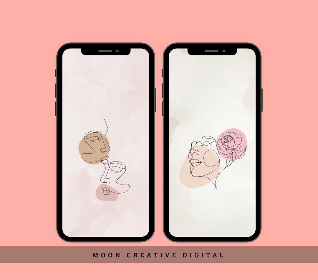 Face Line Art Phone Wallpaper Minimalist Iphone Wallpaper Etsy