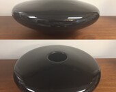 Haeger Ceramic Vase Black Ikebana Flowers 80s Vintage Pist Modern
