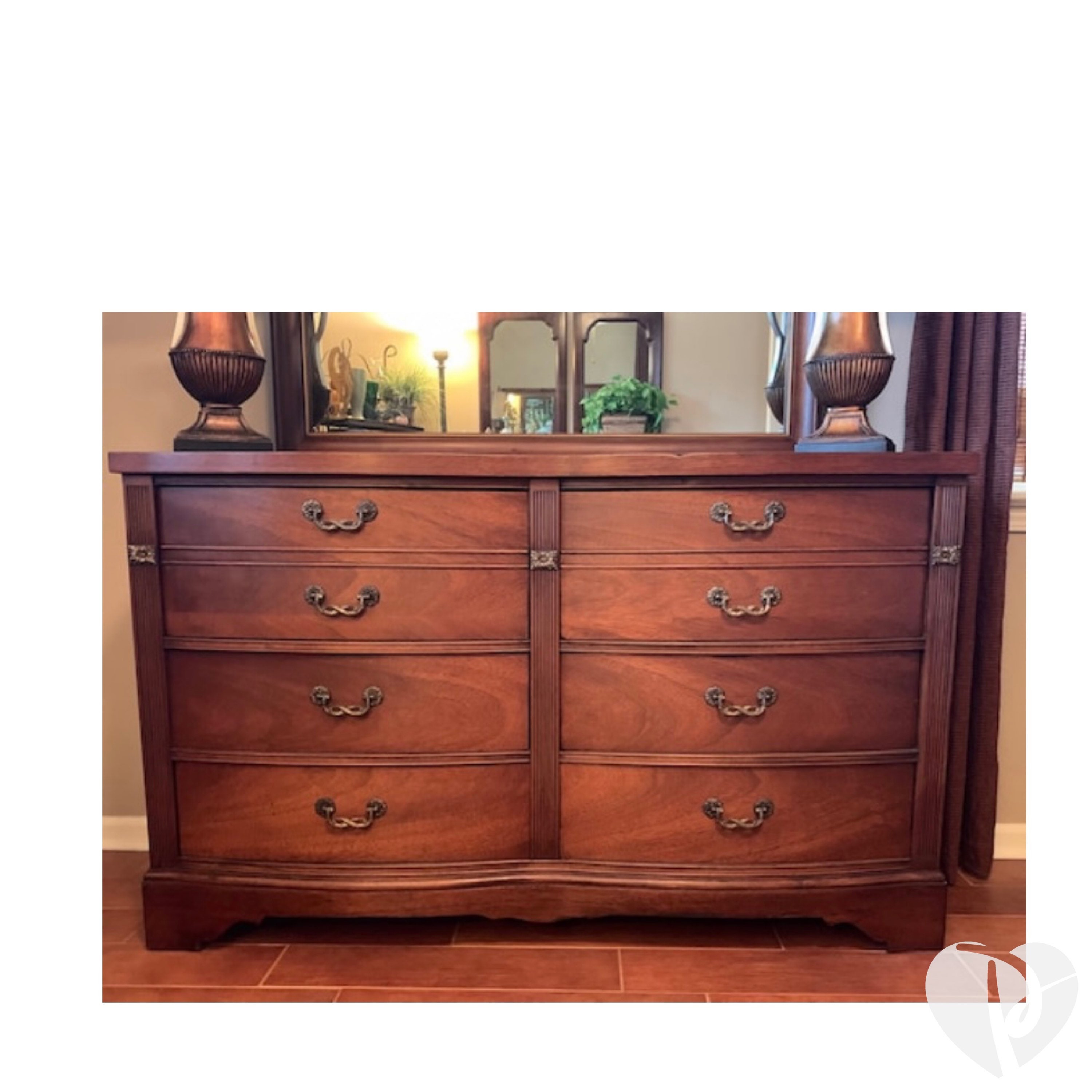Mahogany 6 drawer dresser deals
