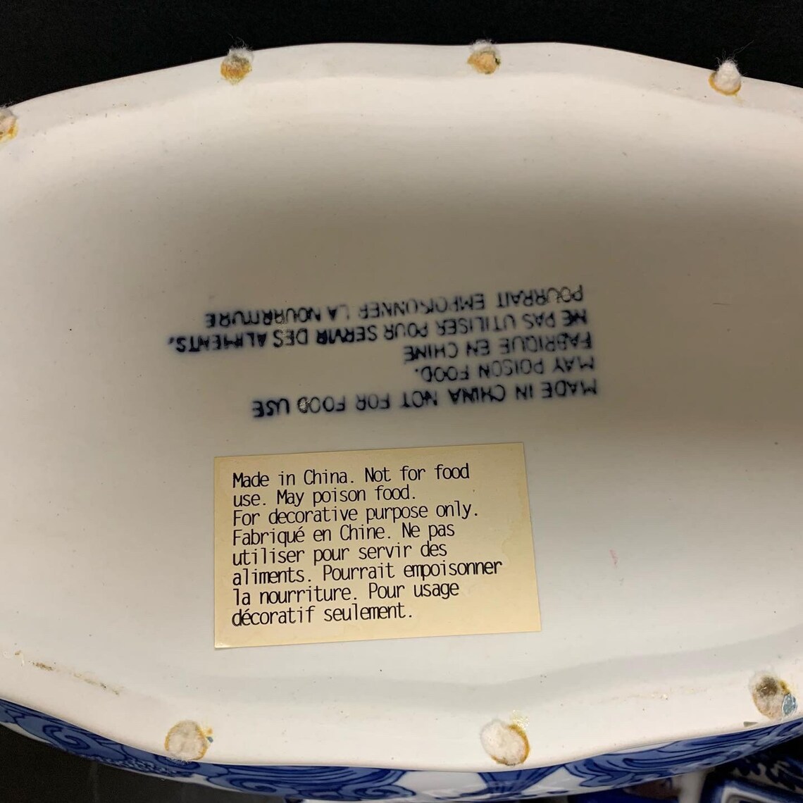 Blue White Oval Orchid Pot Jardiniere Planter Chinoiserie Foot Bath