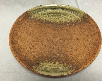 Vintage 60's Art Pottery Plate/Dish Toyo Japan Ceramic MId Century Retro Modern Brown Orange Green