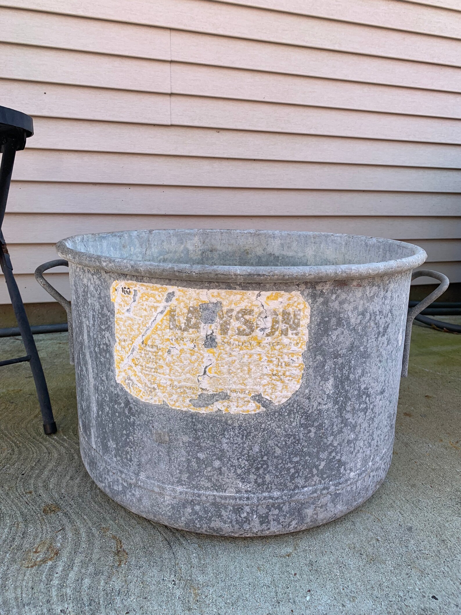 Vintage Lawson Galvanized Metal Pot Tub Boiling Rustic Heavy Etsy