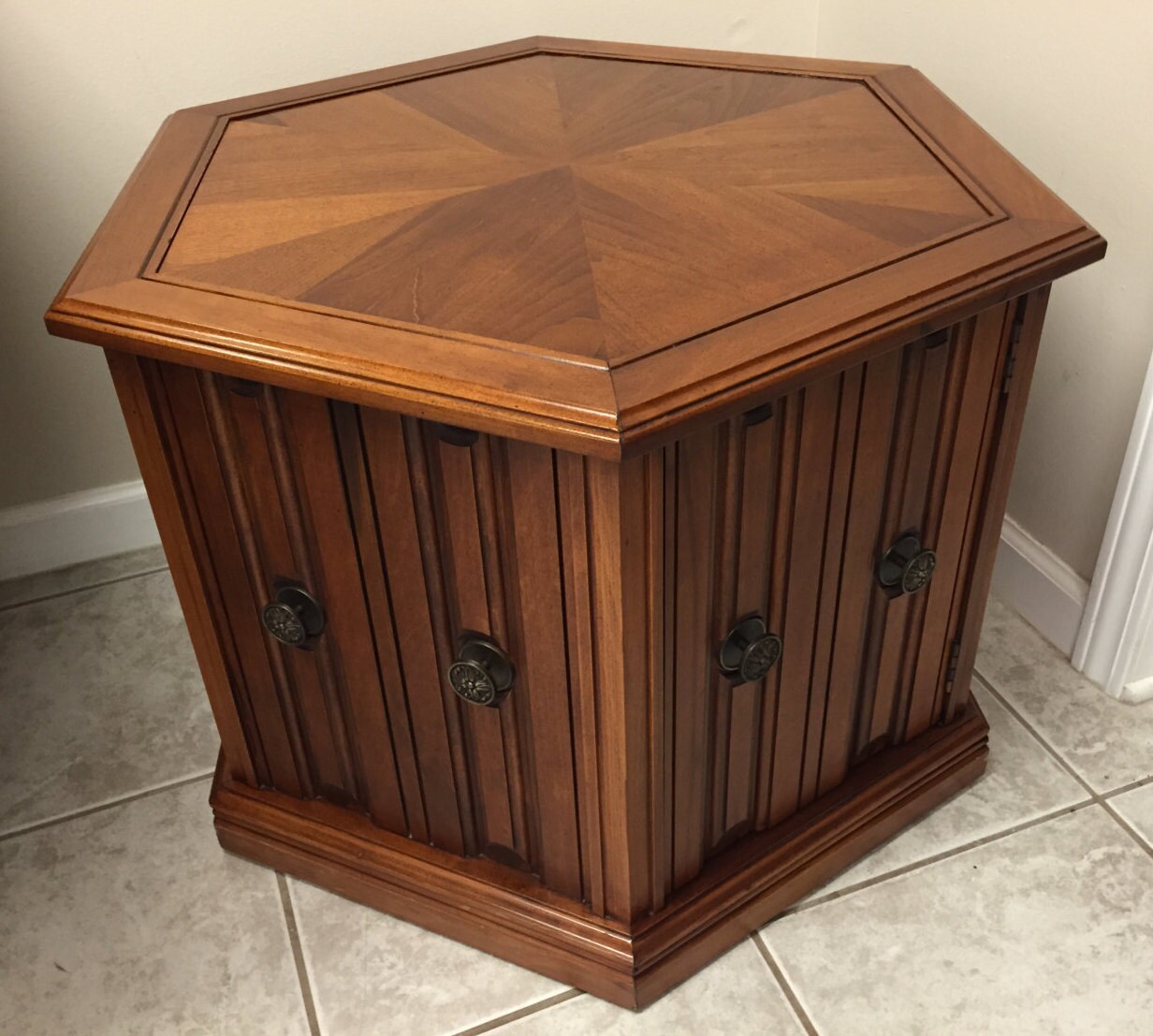 Mersman Hexagonal End Side Table Mid Century Modern Etsy