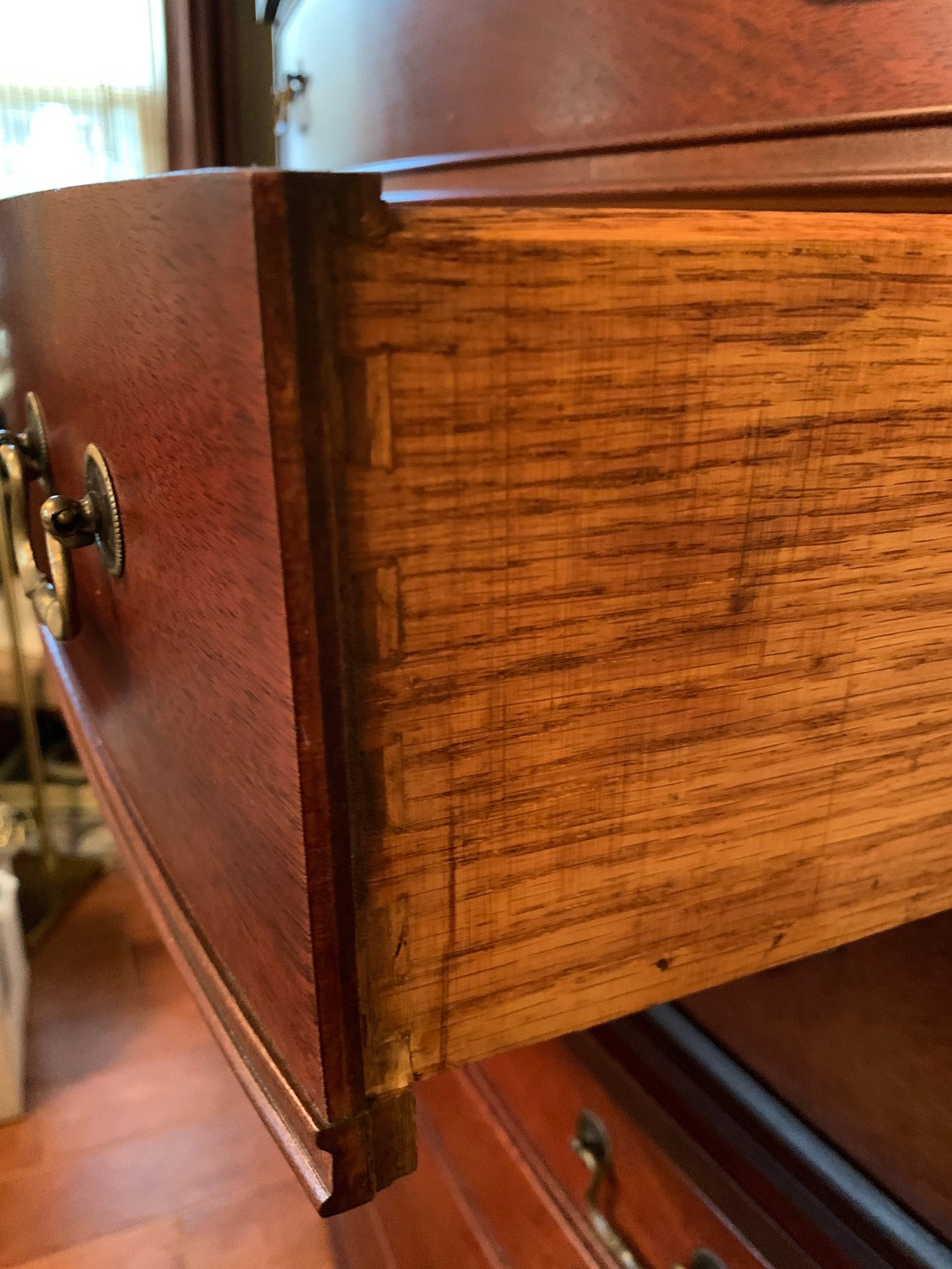 Antique Dixie Mahogany Chest on Chest Highboy Tall Bow-front Brass ...