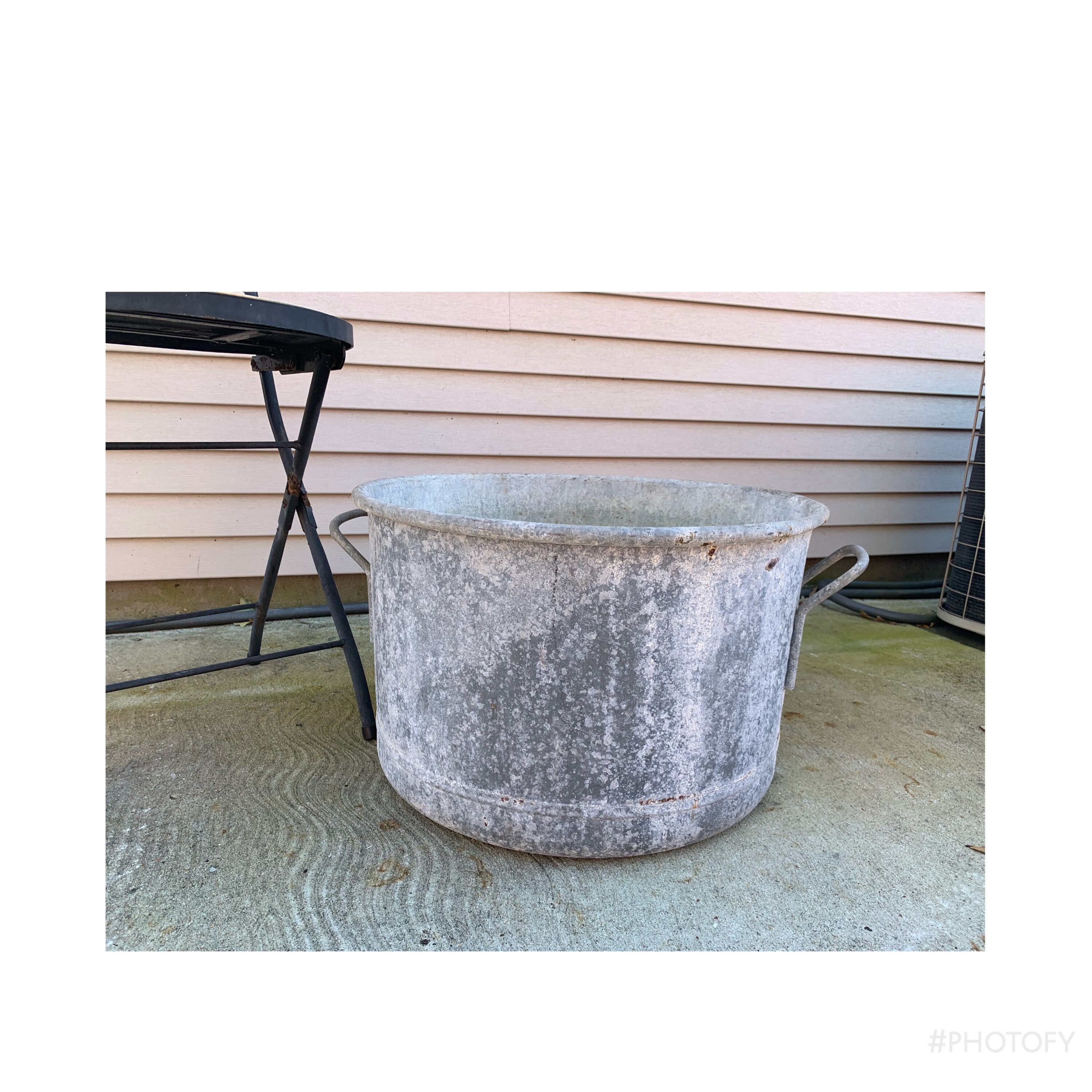 Vintage Lawson Galvanized Metal Pot Tub Boiling Rustic Heavy Etsy