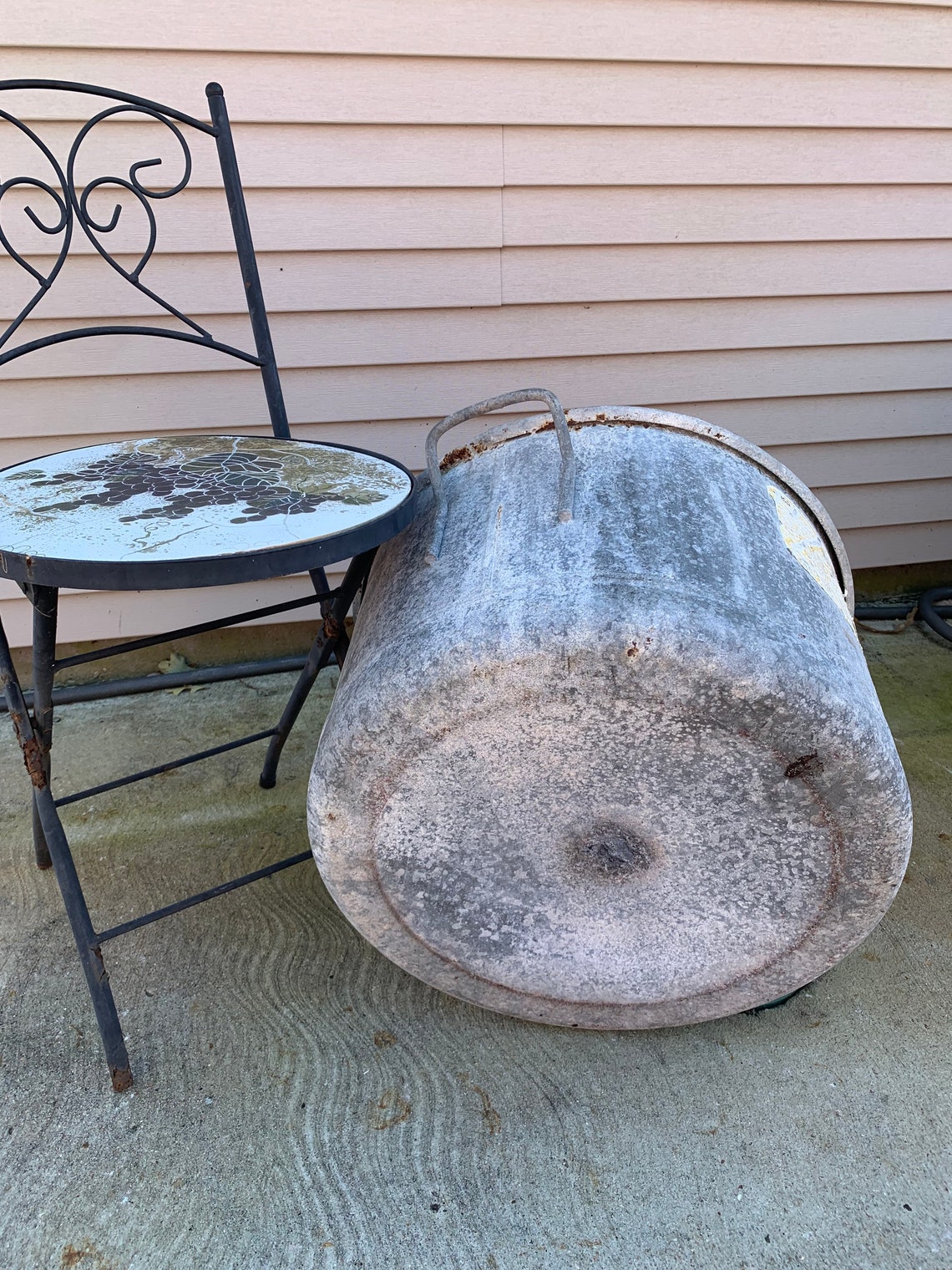Vintage Lawson Galvanized Metal Pot Tub Boiling Rustic Heavy Etsy