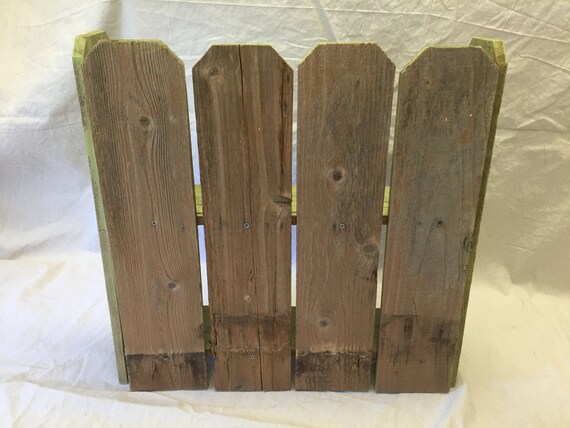 Painted Bookshelf Table/Wall Shelf Fence Boards Lime Green Decoupage Salvaged Wood