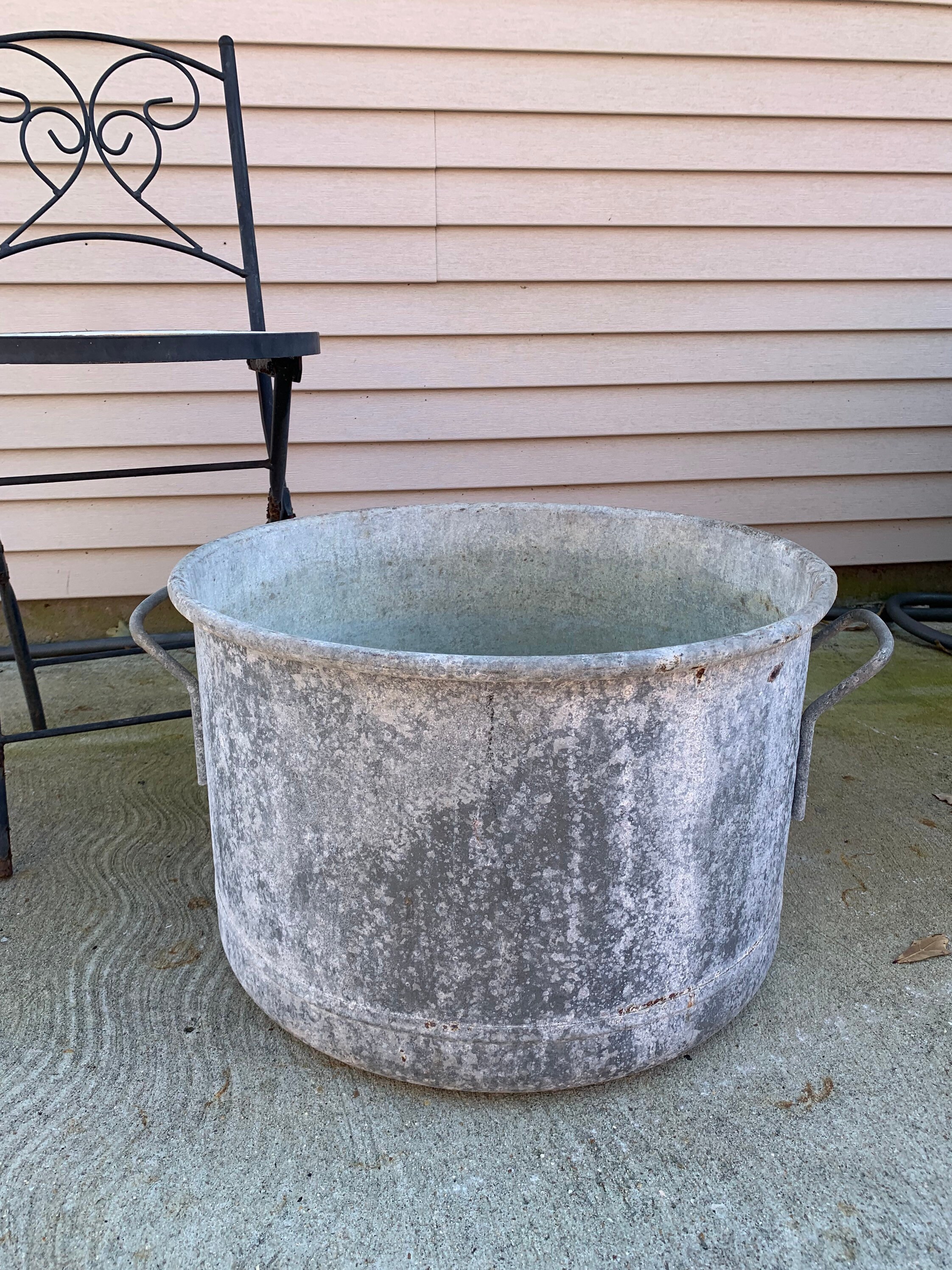 Vintage Lawson Galvanized Metal Pot Tub Boiling Rustic Heavy Etsy