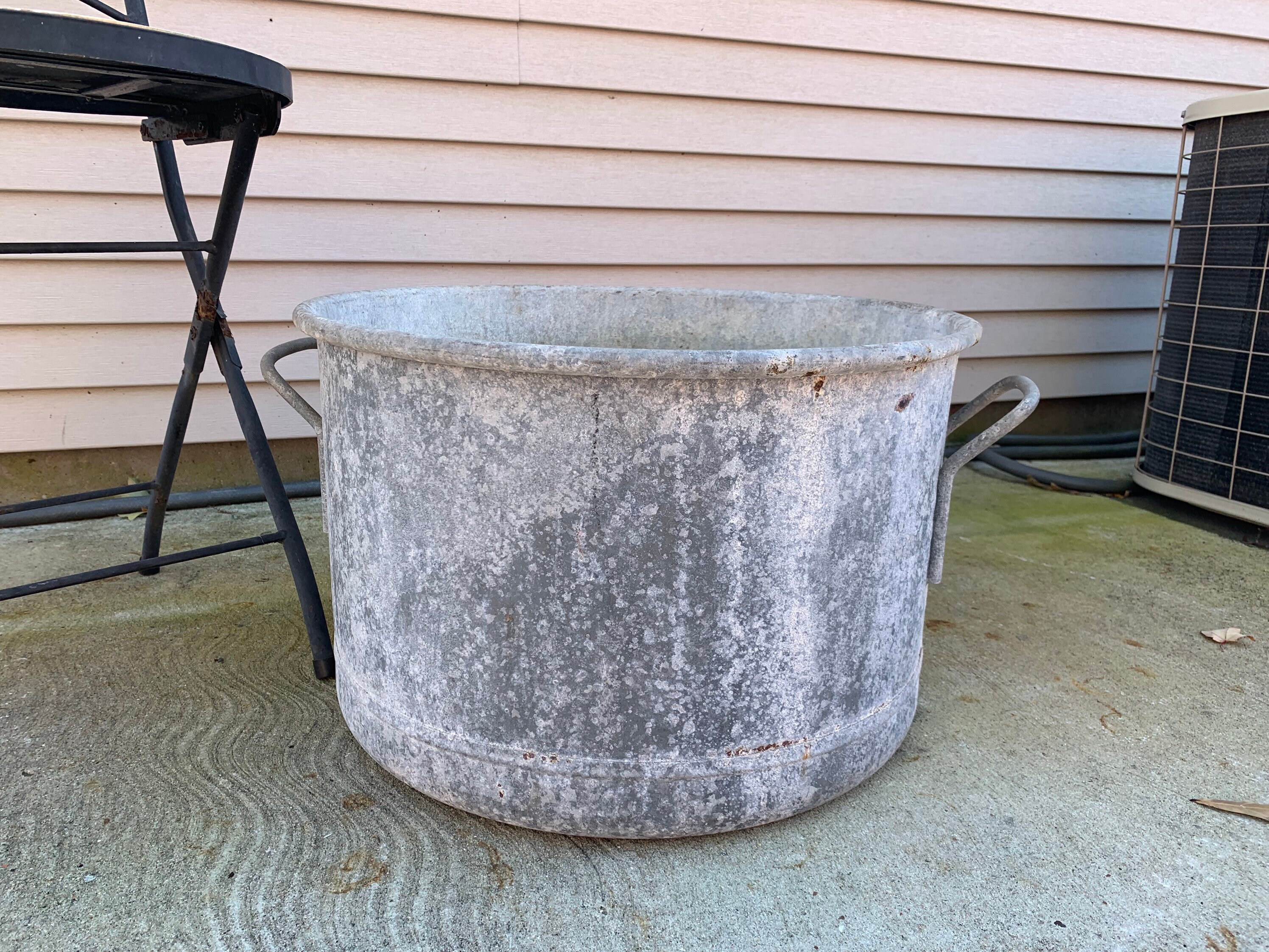 Vintage Lawson Galvanized Metal Pot Tub Boiling Rustic Heavy Etsy
