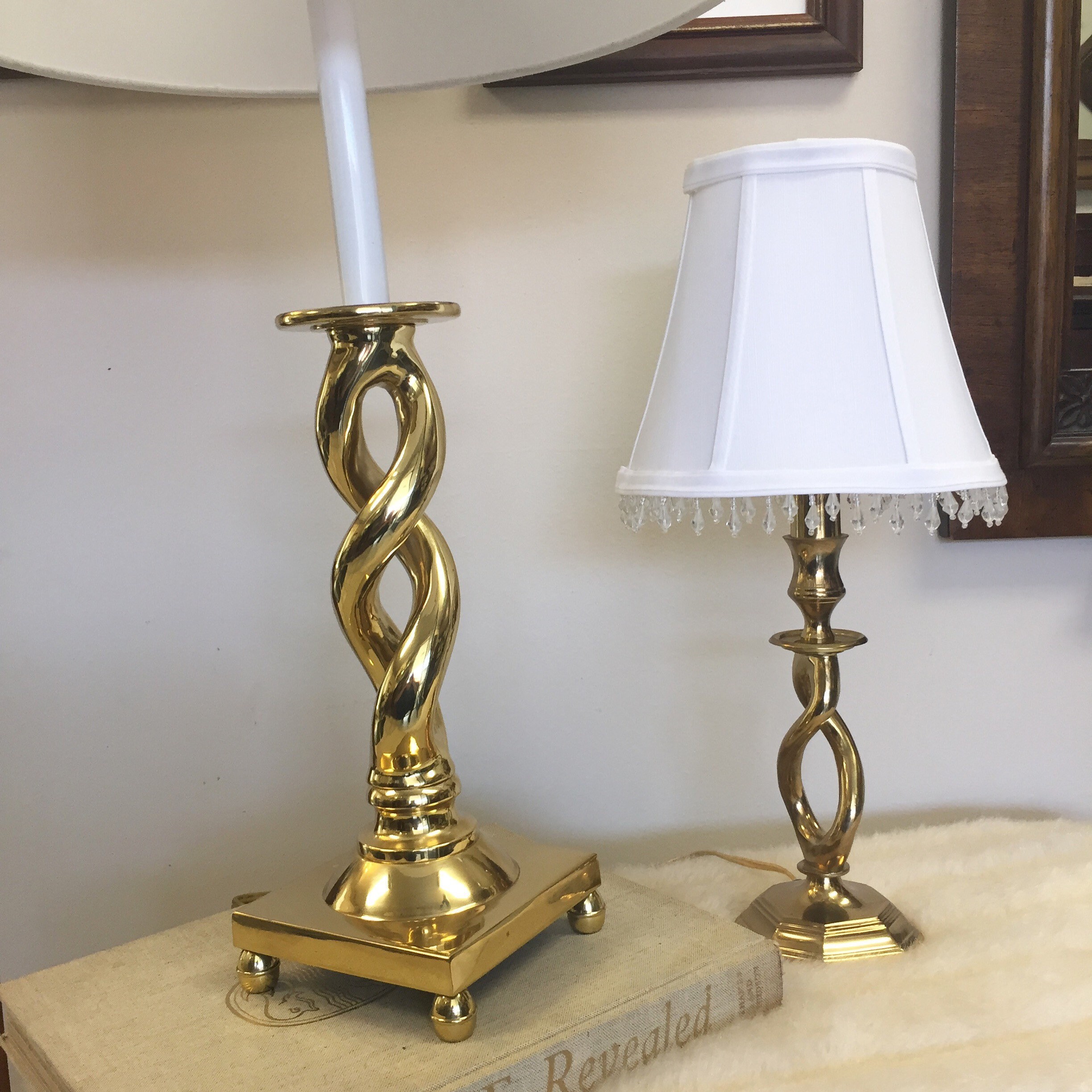 Barley twist table lamp antique brass 2025