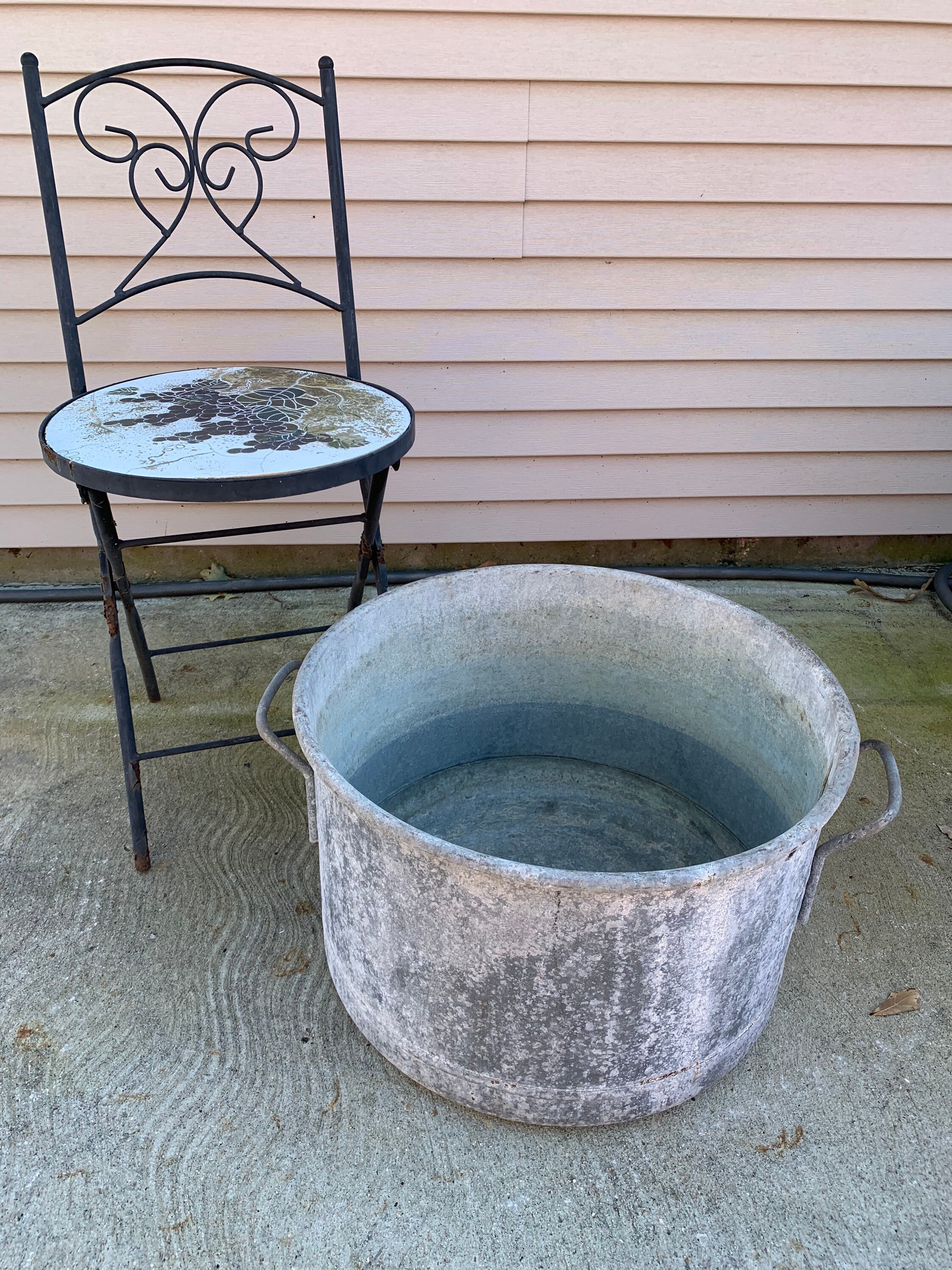 Vintage Lawson Galvanized Metal Pot Tub Boiling Rustic Heavy Etsy