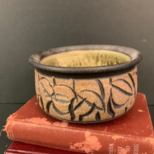 Brutalist Patrick Kennedy Pottery Bowl Vessel Abstract Vintage Modern Art Incised Marked K