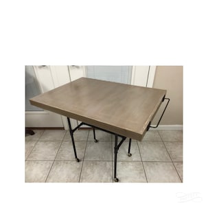 Industrial wood table  iron pipe base wheels cart Metal Leg Desk Kitchen Island