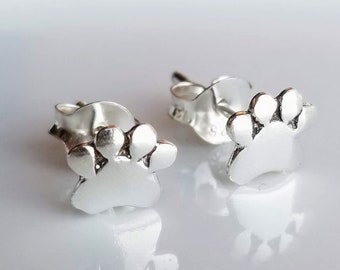 Dog Paw Stud Earrings 925 Sterling Silver | as Gift | Mama Dog | Dog Earrings | Dog Lovers | Dog Studs | Gift Her | Tiny Stud Earrings