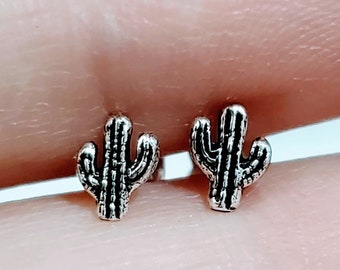 925 Sterling Silver Cactus Stud Earrings Jewelry Tropical Jewelry Push-Back Beach Jewelry for Women Layering Boho Teen Gift Dainty Jewelry