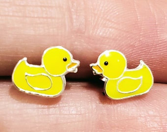 Yellow Rubber Ducky Stud Earrings Duckie Earrings Gift for Her Duck Baby Earring Bird Jewelry Child Earring Kid Earrings Little Girl