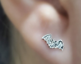 925 Sterling Silver Tiny Bat Studs |  Leuke Oorbellen Tiny Bat Minimalist Stud Oorbellen