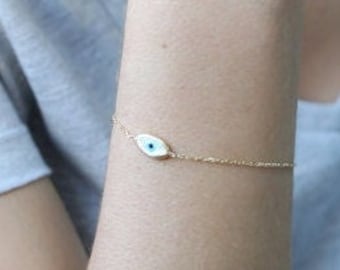 Zilveren Boze Oog Armband Evil Eye Sieraden Bescherming Armband Oog Armband Blauw Kwaad Oog Kwaad Oog Charm Sierlijke Bedel Lucky Armband Zilver